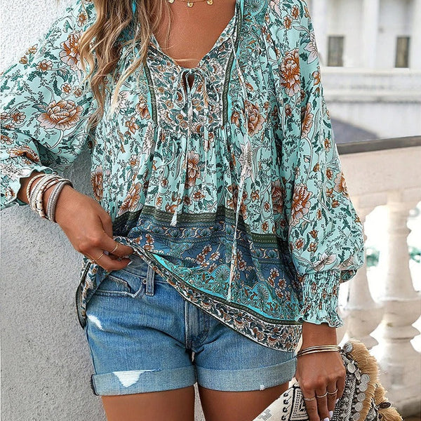 Savina | Comfort Floral Blouse - Relaxed, Flattering Fit, Breathable Fabric
