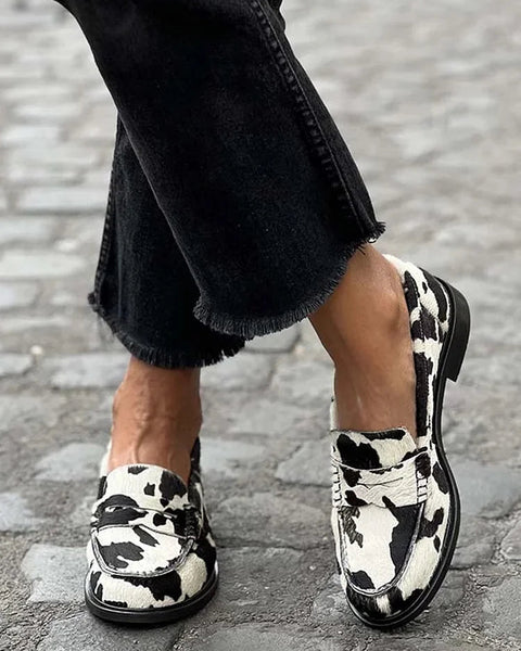 Veerle | Mocassins à motif vache