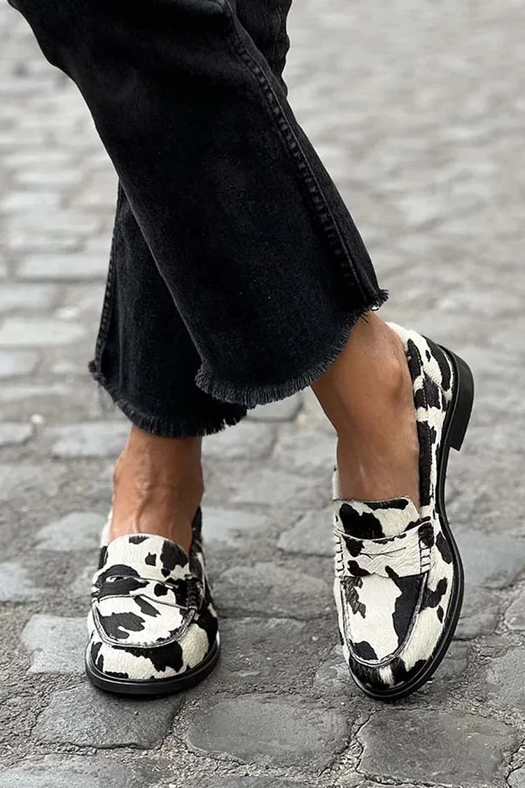 Veerle | Mocassins à motif vache