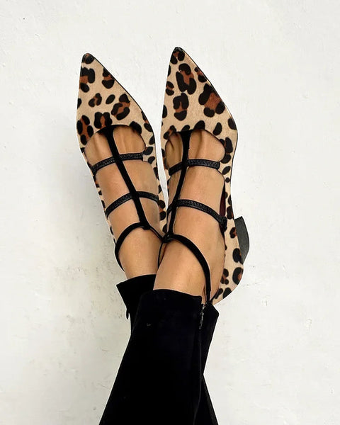 Ludovica™ | Ballerines Imprimé Animal avec Fines Brides