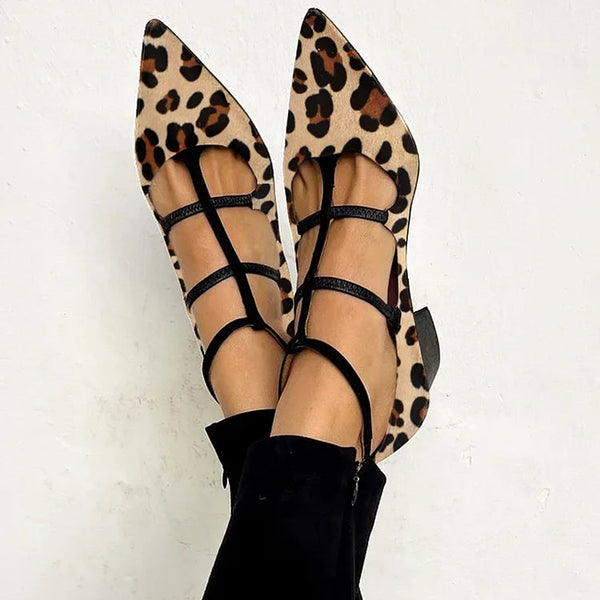 Ludovica™ | Ballerines Imprimé Animal avec Fines Brides