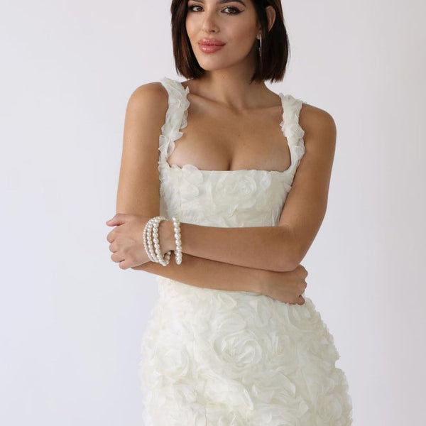 Robe Mini Corset Étreinte Fleurie