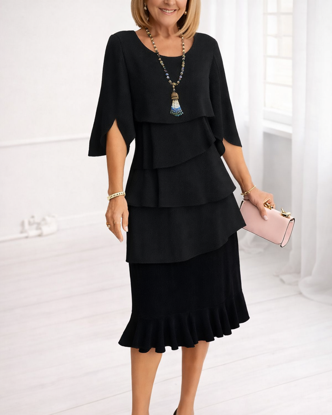 Margaret | Ruffle Midi Dress