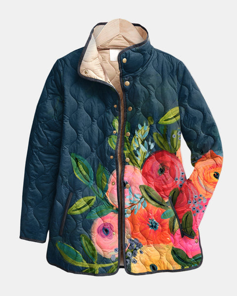 Amaya | Veste Matelassée Imprimé Floral Vintage