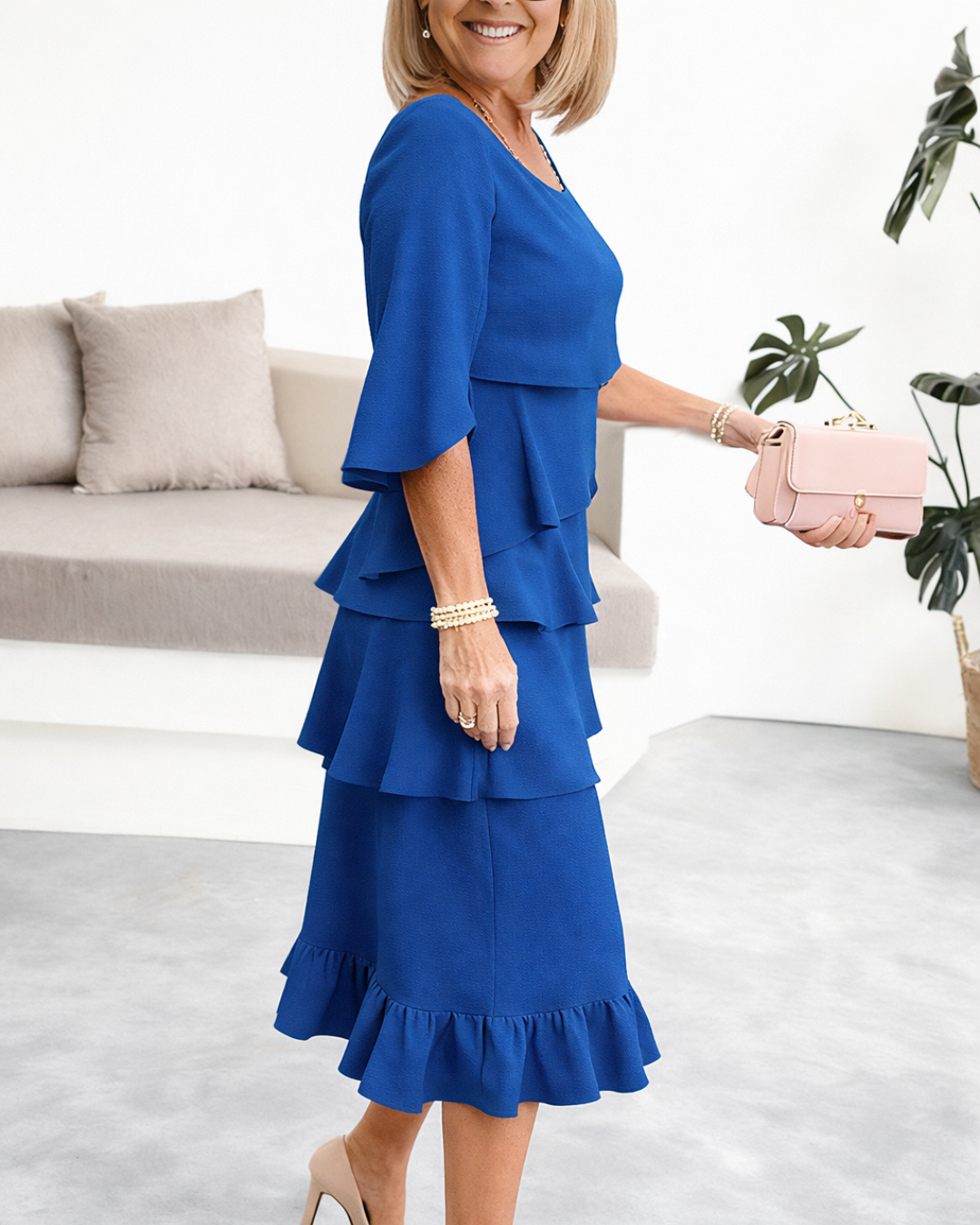 Margaret | Ruffle Midi Dress