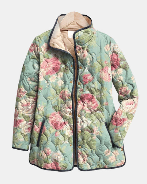 Carys | Veste matelassée à motif floral rétro