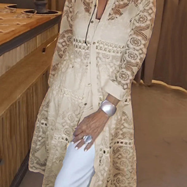 Cassia | Elegant Lace Button Shirt – Timeless Elegance, Everyday Comfort