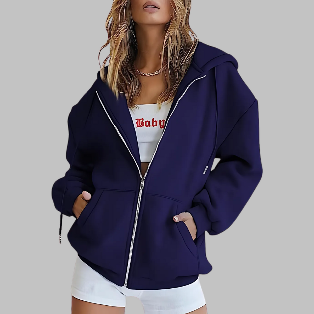 LILMA™ - Veste à Capuche Oversized avec Fermeture Éclair