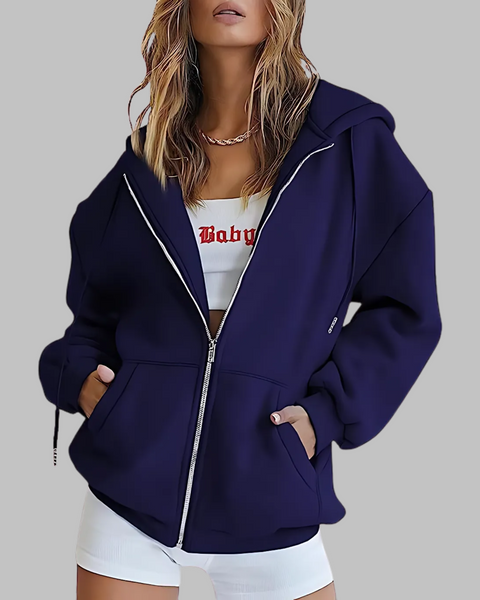 LILMA™ - Veste à Capuche Oversized avec Fermeture Éclair