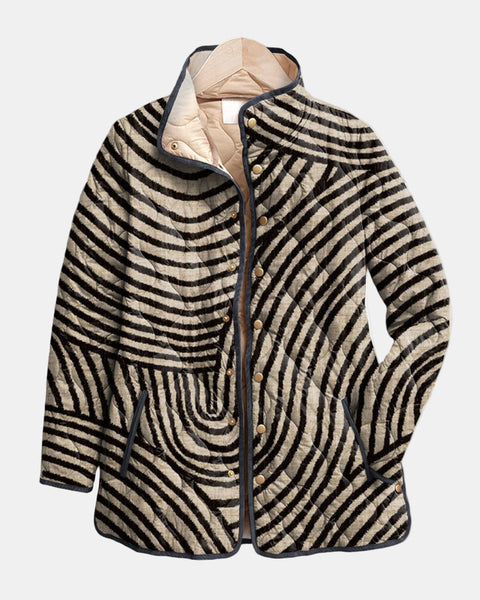 Inaya | Veste matelassée avec design de cercle dessiné à la main rétro