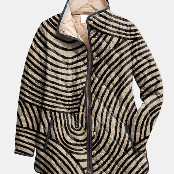 Inaya | Veste matelassée avec design de cercle dessiné à la main rétro