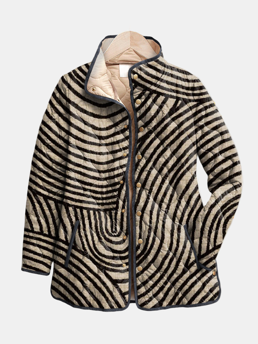 Inaya | Veste matelassée avec design de cercle dessiné à la main rétro
