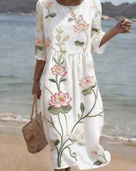 Kayla | Plant & Flower Print Dress