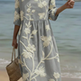 Ashley | Plant & Flower Print Midi Dress