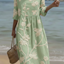 Gwen | Plant & Flower Print Midi Dress