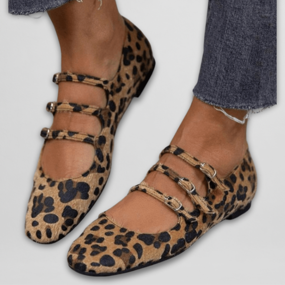 Gia | Ballerines à Imprimé Léopard