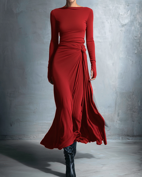 Gabriella – Long dress with side knot