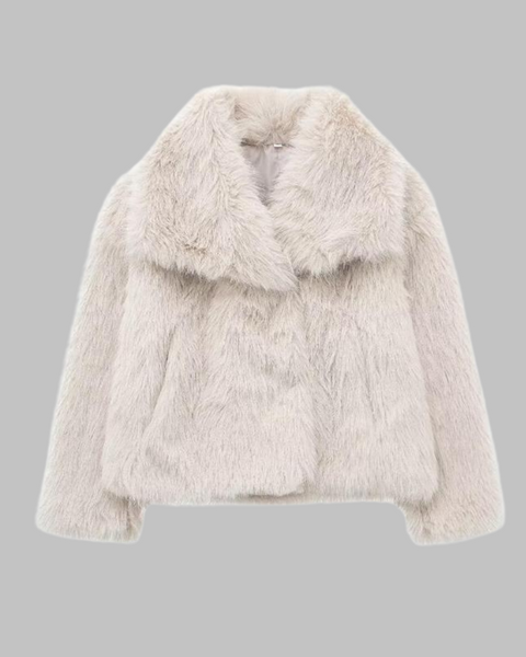 WEENA™ - Manteau en Fausse Fourrure Classique à Manches Longues avec Col