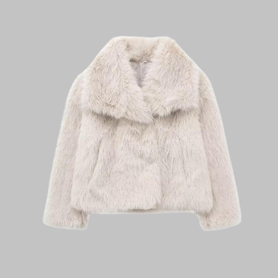 WEENA™ - Manteau en Fausse Fourrure Classique à Manches Longues avec Col