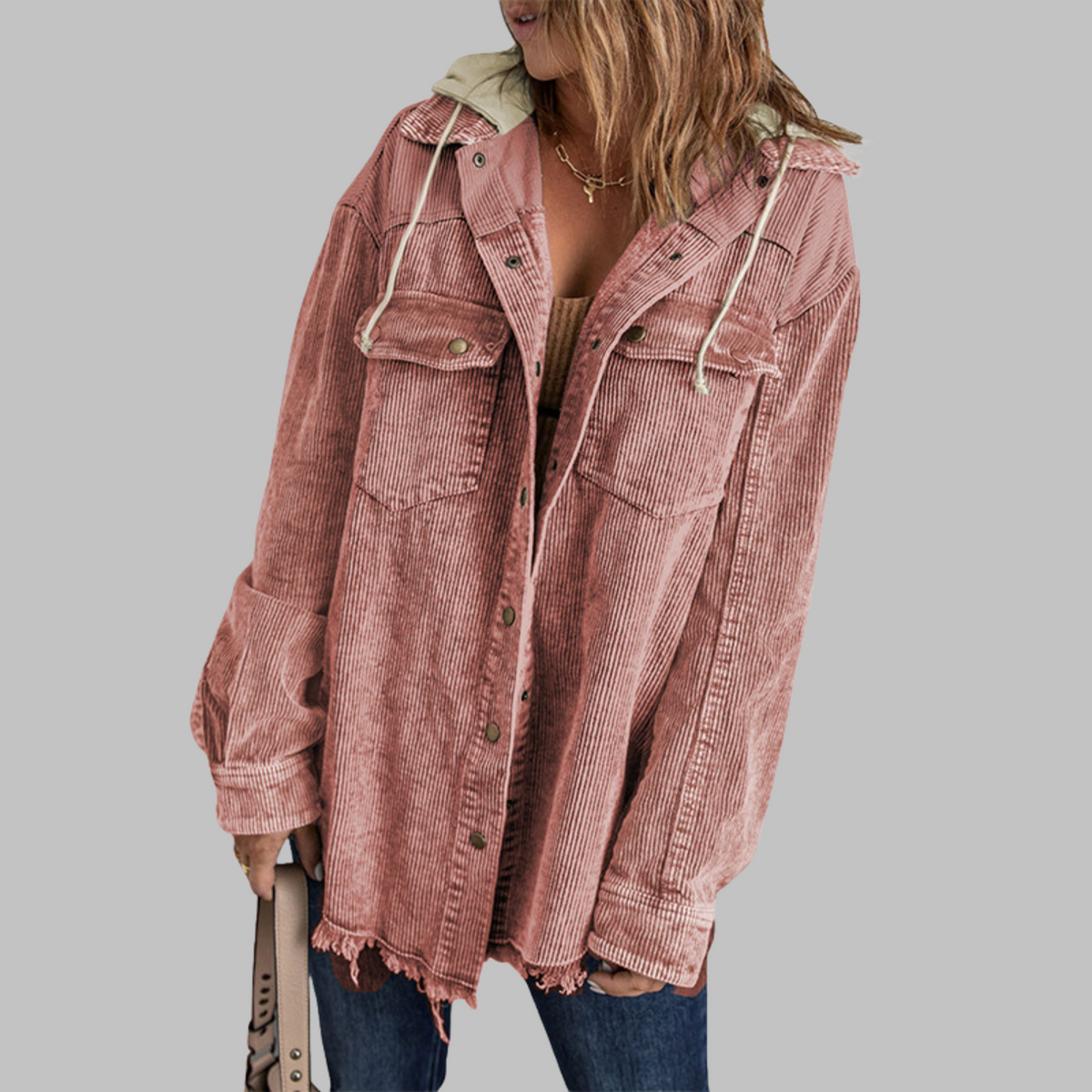 DABRINA™ - Veste à Capuche Classique à Boutons Longs