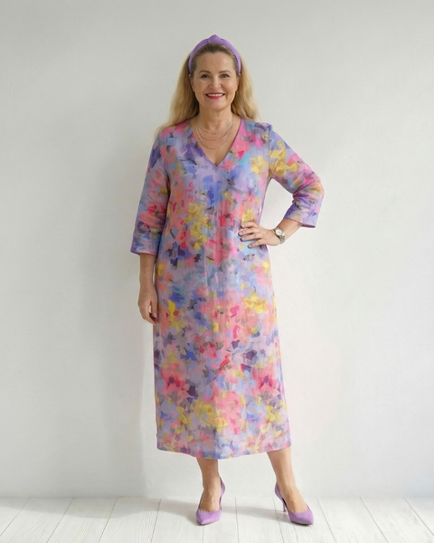 Benson | Abstract Floral Midi Dress