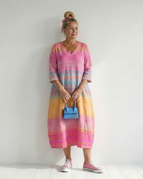 Blake | Ease Gradient Stripe Midi Dress