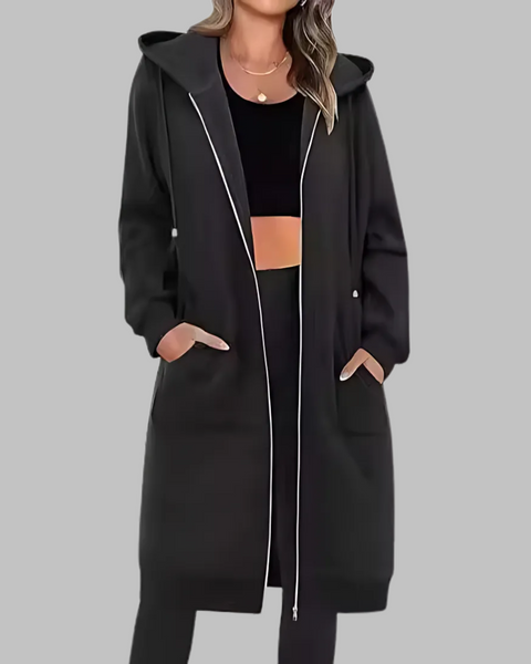TIOMARA™ - Veste Longue Oversized à Zip Décontractée