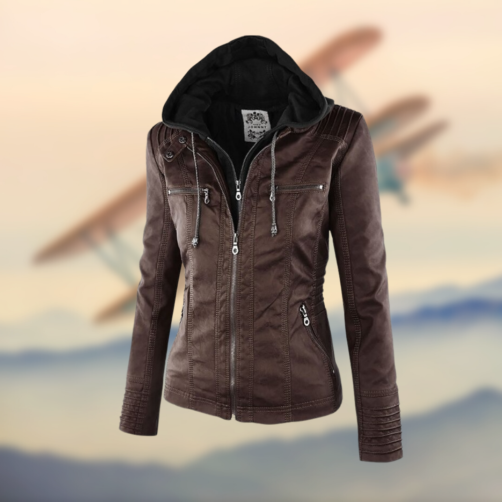 KAROLINE™ La Veste en Cuir Élégante et Unique