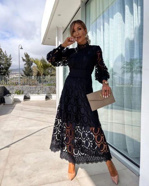 Sylvette | Lace Midi Dress – Effortless Elegance, Everyday Comfort