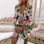 Rosalie | Romantic Floral Print V-Neck Mini Dress
