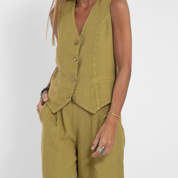 Aira - Ensemble Gilet Boutonné & Pantalon Large