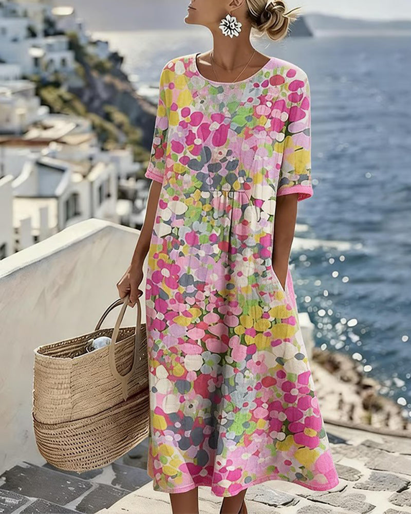 Emma Floral Pocket Midi Dress