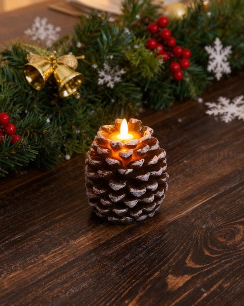 EverGlow Pinecone Candles (Set of 2) – Flameless LED Warm Glow