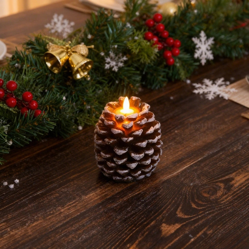 EverGlow Pinecone Candles (Set of 2) – Flameless LED Warm Glow