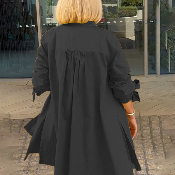 CÉLINA™ - Manteau Chemise Long Chic