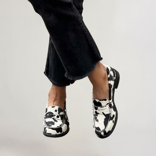 Veerle | Mocassins à motif vache