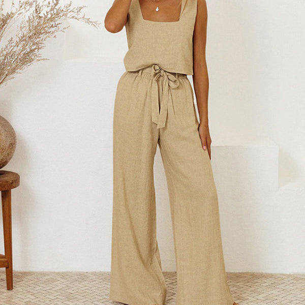 Milena - Ensemble Haut Minimaliste et Pantalon Large