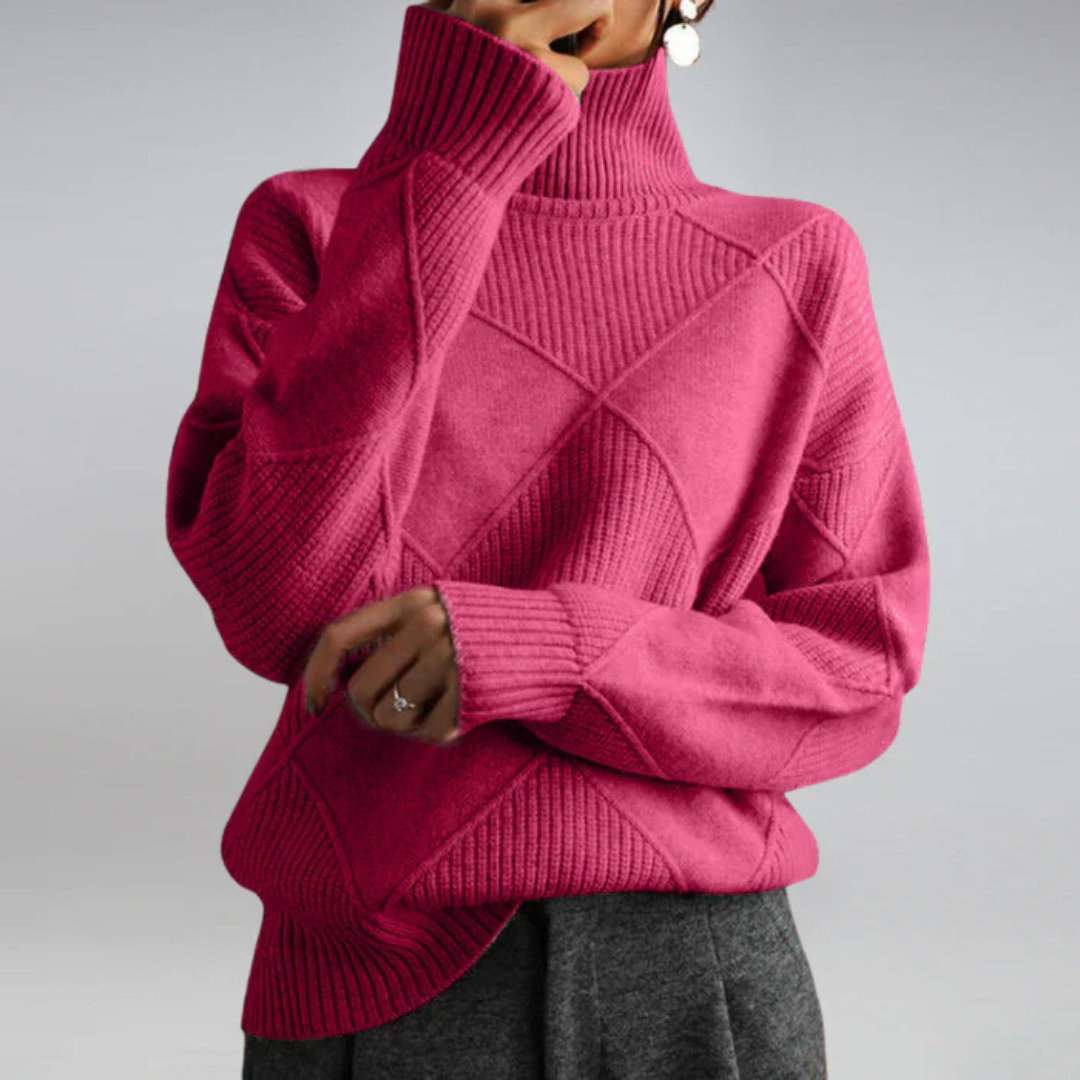 Lauren | Pull Col Roulé en Cachemire Luxe