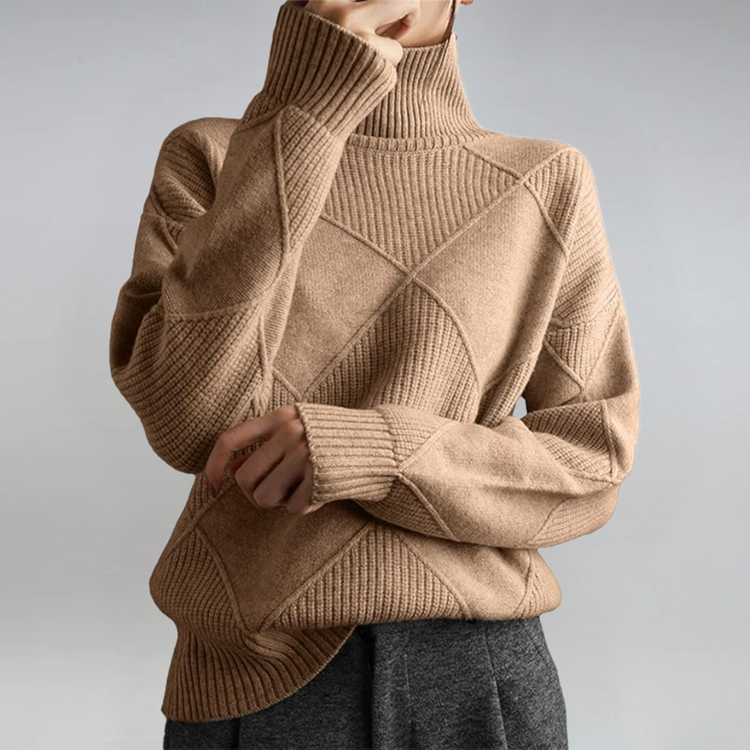 Lauren | Pull Col Roulé en Cachemire Luxe