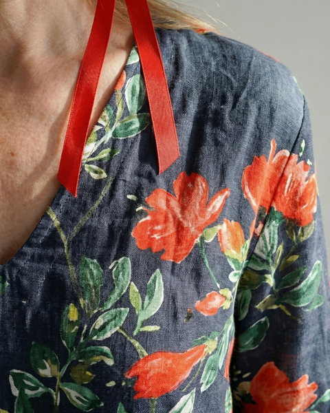 Cyrus | Calm Drape Floral Midi Dress
