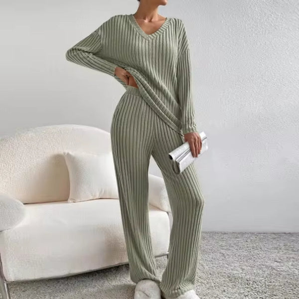 Theresa | Ensemble de détente en tricot côtelé