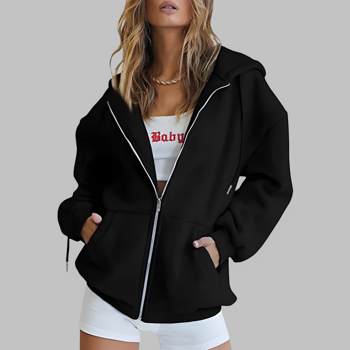 LILMA™ - Veste à Capuche Oversized avec Fermeture Éclair