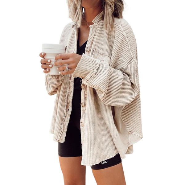 JASLENE™ – Veste à Boutons Longue Manche Confortable