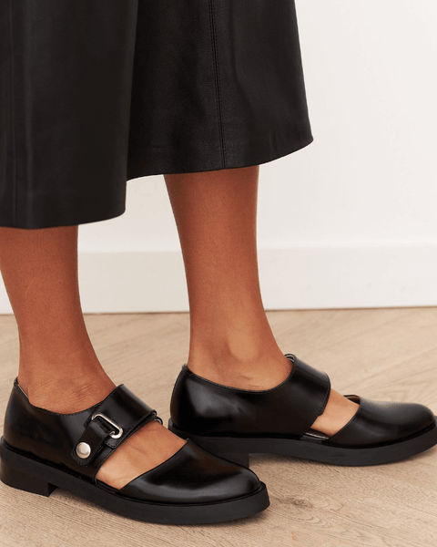 Angela | Mocassins noirs à boucle