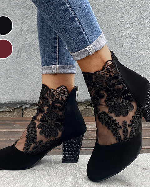 JOLIE™ - Bottes à Talons en Dentelle Chic