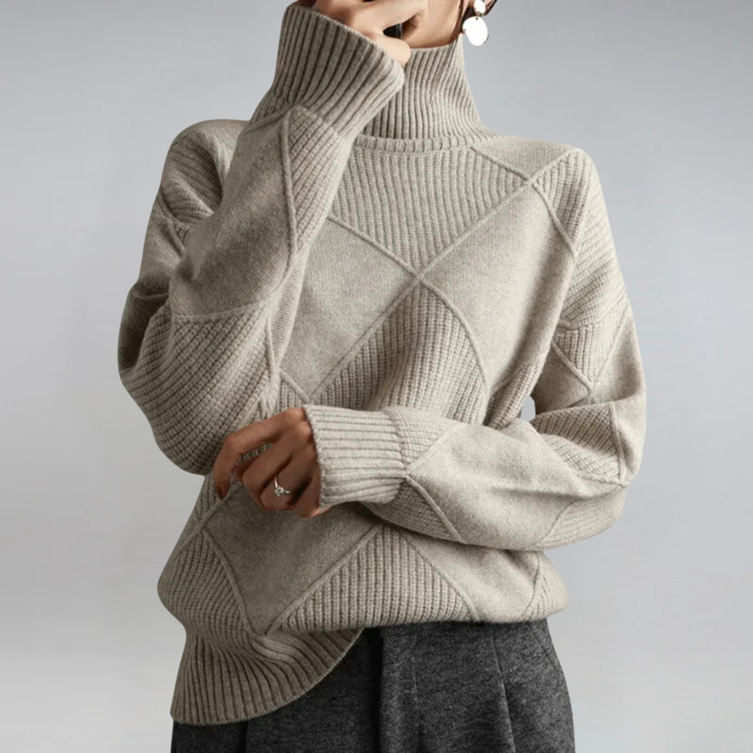 Lauren | Pull Col Roulé en Cachemire Luxe