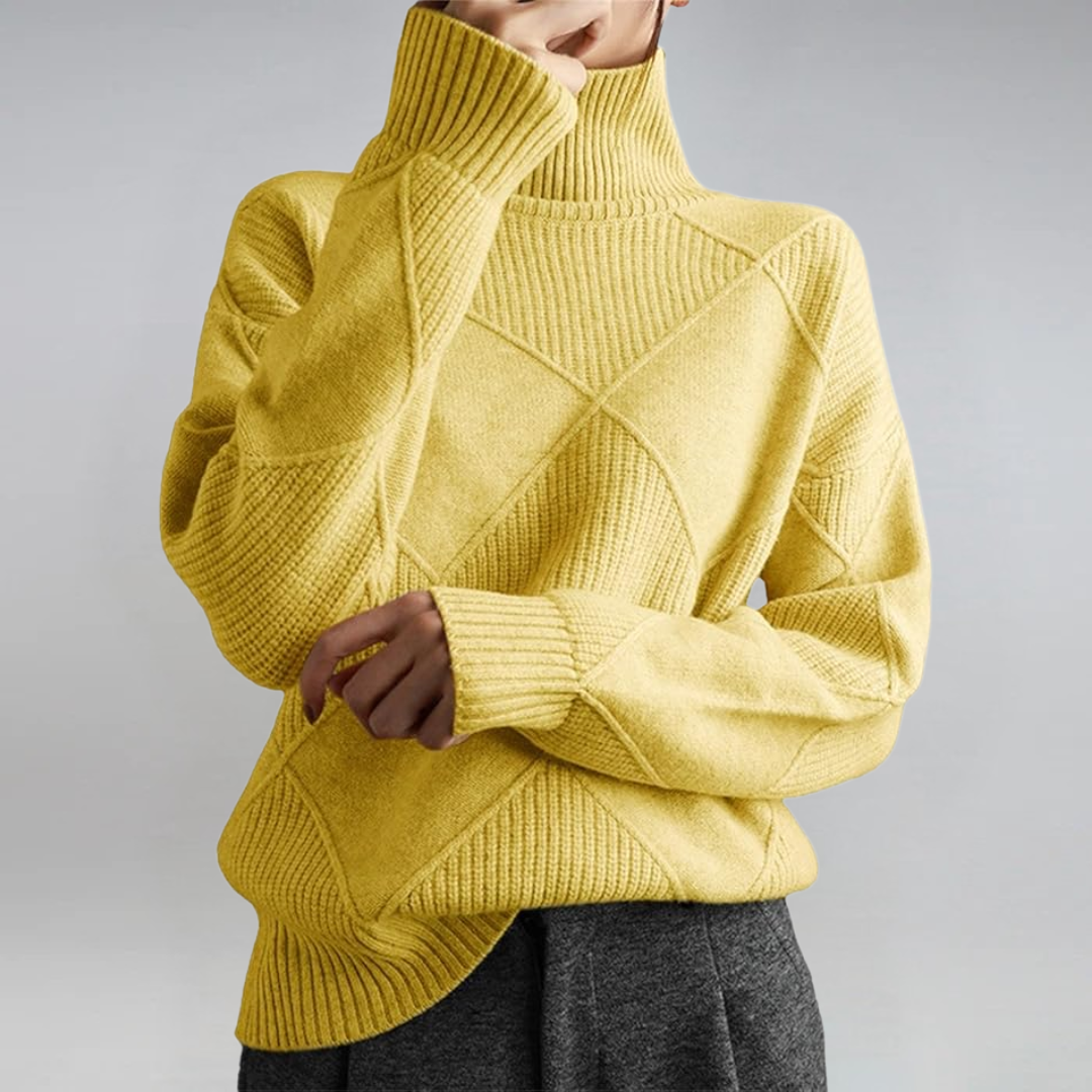 Lauren | Pull Col Roulé en Cachemire Luxe