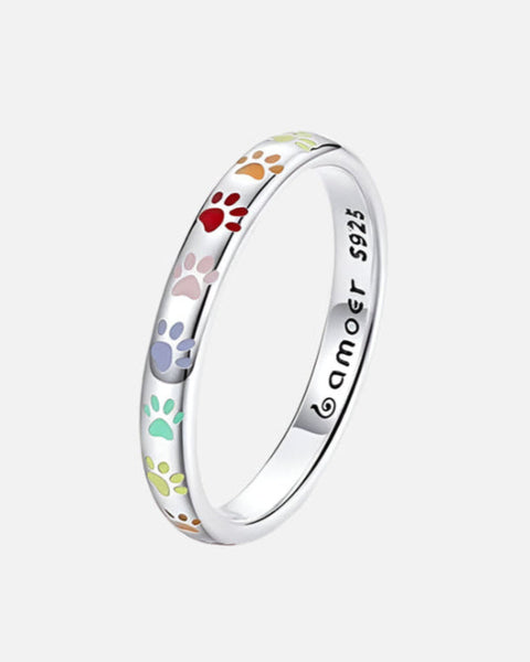 Silver Ring with Paw Design