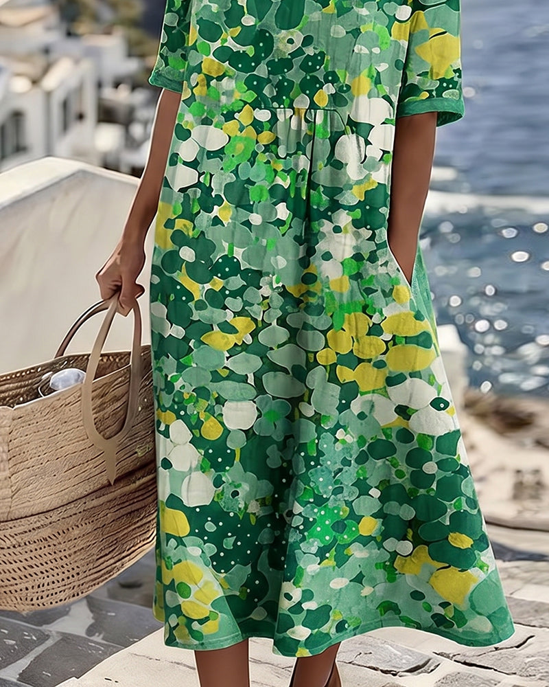 Emma Floral Pocket Midi Dress