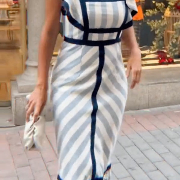 Dianne | Retro Striped Maxi Dress